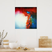 Moderne Abstracte kleurrijke verf Poster (Keuken)