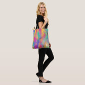 Moderne abstracte kleurrijke verfspat schildering tote bag (Op model)