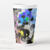 Moderne abstracte kleurrijke verfsplaat latte mok (Voorkant)