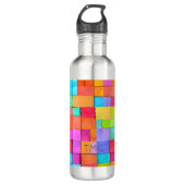 Moderne Abstracte kleurrijke Waterverf Art Initial Waterfles (Voorkant)