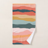 Moderne Abstracte kleurrijke Wavy Stripe Neutral Bad Handdoek (Handdoek)