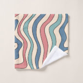Moderne Abstracte kleurrijke Wavy Stripe Pattern Bad Handdoek (Wasdoekje)