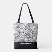 Moderne Abstracte kleurvormen - BW Tote Bag (Achterkant)