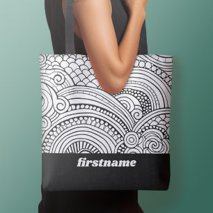 Moderne Abstracte kleurvormen - BW Tote Bag