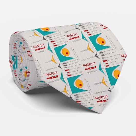 Moderne Abstracte klim halverwege de eeuw Stropdas (Opgerold)