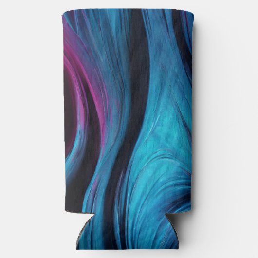 Moderne Abstracte Koelbox- Gewoon Chillin-Blue Seltzer Blikjeskoeler (Achterkant)