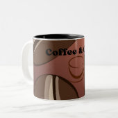 moderne abstracte koffie kunst mok  (Voorkant links)