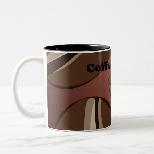 moderne abstracte koffie kunst mok  (Links)