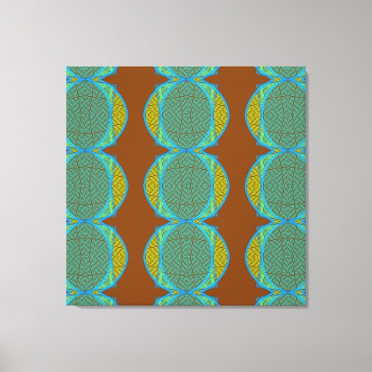 Moderne Abstracte koperen blauwe cirkels Diamond Canvas Afdruk (Voorkant)