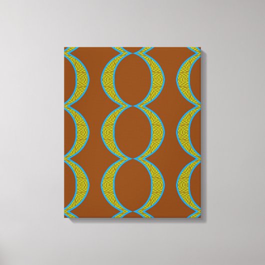 Moderne Abstracte koperen bruine cirkels Diamond Canvas Afdruk (Voorkant)