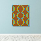 Moderne Abstracte koperen bruine cirkels Diamond Canvas Afdruk (Insitu (Houten vloer))
