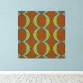 Moderne Abstracte koperen bruine cirkels Diamond Canvas Afdruk (Insitu (Houten vloer))