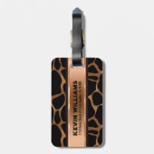 Moderne Abstracte koperen luipaard Dierenprint Bagagelabel (Achterkant verticaal)