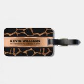 Moderne Abstracte koperen luipaard Dierenprint Bagagelabel (Achterkant horizontaal)