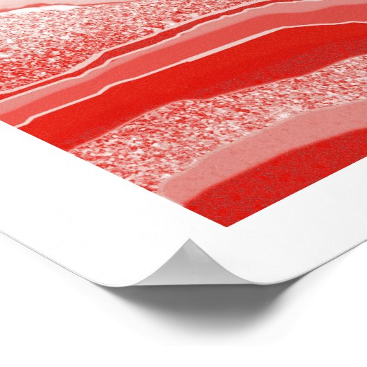 Moderne Abstracte koraalroze geode Gemstone Poster (Hoek)