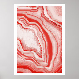 Moderne Abstracte koraalroze geode Gemstone Poster