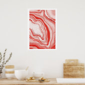 Moderne Abstracte koraalroze geode Gemstone Poster (Keuken)