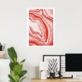 Moderne Abstracte koraalroze geode Gemstone Poster (Thuiskantoor)