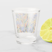Moderne Abstracte Krabbel Shotglas - Kleurrijke Ba Shot Glas (Achterkant)