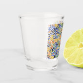 Moderne Abstracte Krabbel Shotglas - Kleurrijke Ba Shot Glas (Links)