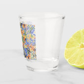 Moderne Abstracte Krabbel Shotglas - Kleurrijke Ba Shot Glas (Rechts)