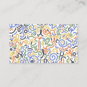 Moderne Abstracte Krabbelpatroon Visitekaartjes (Achterkant)