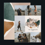 Moderne abstracte kracht 5 foto kerstvakantie Ann Kaart<br><div class="desc">Moderne,  abstracte groenste,  terracotta 5 met kerstgeschilderde scripttekst bevat alles wat een feestkaart biedt.</div>