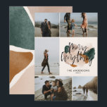 Moderne abstracte kracht 5 foto kerstvakantie Ann Kaart<br><div class="desc">Moderne,  abstracte groenste,  terracotta 5 met kerstgeschilderde scripttekst bevat alles wat een feestkaart biedt.</div>