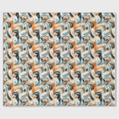 Moderne Abstracte Krullen Cadeaupapier (Vlak)