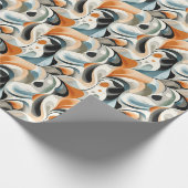 Moderne Abstracte Krullen Cadeaupapier (Hoek)