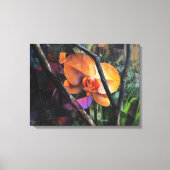 Moderne Abstracte Kubistische Orchidee op Gespanne Canvas Afdruk (Voorkant)