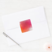 Moderne Abstracte Kunst Aangepast Roze Rood Oranje Vierkante Sticker (Envelop)