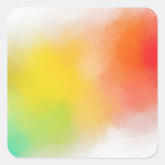 Moderne Abstracte Kunst Aangepaste Blauwe Groene R Vierkante Sticker (Voorkant)