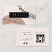 Moderne Abstracte Kunst Aarde Tones Visitekaartje (Voorkant / Achterkant)