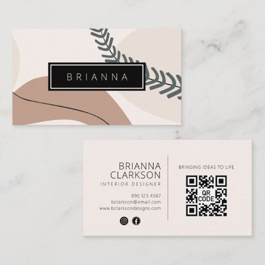 Moderne Abstracte Kunst Aarde Tones Visitekaartje (Voorkant / Achterkant)