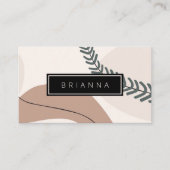 Moderne Abstracte Kunst Aarde Tones Visitekaartje (Voorkant)