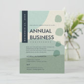 MODERNE ABSTRACTE KUNST AQUA BLAUWE CONFERENTIE EV KAART (Staand voorkant)