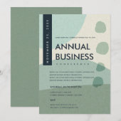 MODERNE ABSTRACTE KUNST AQUA BLAUWE CONFERENTIE EV KAART (Voorkant / Achterkant)