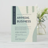 MODERNE ABSTRACTE KUNST AQUA BLAUWE CONFERENTIE EV KAART (Staand voorkant)