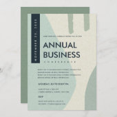 MODERNE ABSTRACTE KUNST AQUA BLAUWE CONFERENTIE EV KAART (Voorkant / Achterkant)