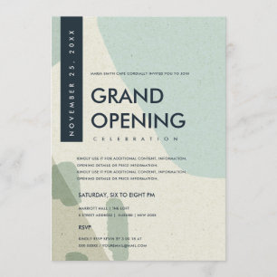 MODERNE ABSTRACTE KUNST AQUA BLAUWE GRAND OPENING  KAART