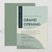 MODERNE ABSTRACTE KUNST AQUA BLAUWE GRAND OPENING KAART (Voorkant / Achterkant)