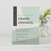 MODERNE ABSTRACTE KUNST AQUA BLAUWE GRAND OPENING  KAART (Staand voorkant)