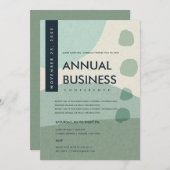 MODERNE ABSTRACTE KUNST AQUA BLUE CONFERENCE EVENT KAART (Voorkant / Achterkant)