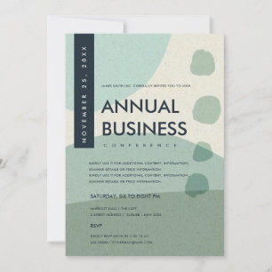 MODERNE ABSTRACTE KUNST AQUA BLUE CONFERENCE EVENT KAART