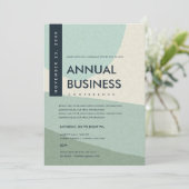 MODERNE ABSTRACTE KUNST AQUA BLUE CONFERENCE EVENT KAART (Staand voorkant)