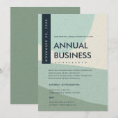 MODERNE ABSTRACTE KUNST AQUA BLUE CONFERENCE EVENT KAART (Voorkant / Achterkant)