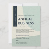 MODERNE ABSTRACTE KUNST AQUA BLUE CONFERENCE EVENT KAART (Voorkant)