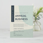 MODERNE ABSTRACTE KUNST AQUA BLUE CONFERENCE EVENT KAART (Staand voorkant)