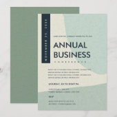 MODERNE ABSTRACTE KUNST AQUA BLUE CONFERENCE EVENT KAART (Voorkant / Achterkant)